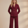 1780954116147-aa8m245 Lüks Bordo Kumaş Blazer Ceket ve Geniş Paça Pantolon Takım | Butik B2B Kadın Giyim