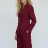 1780954121034-ynkvhr7 Lüks Bordo Kumaş Blazer Ceket ve Geniş Paça Pantolon Takım | Butik B2B Kadın Giyim