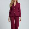 1780954123542-xozxc4c Lüks Bordo Kumaş Blazer Ceket ve Geniş Paça Pantolon Takım | Butik B2B Kadın Giyim