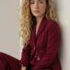 1780954131233-8bbuhm4 Lüks Bordo Kumaş Blazer Ceket ve Geniş Paça Pantolon Takım | Butik B2B Kadın Giyim