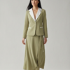1781688974128-875vjfw Keten Haki Blazer Ceket ve Asimetrik Etek Takımı