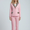 1781730516490-2dfcdfu Pembe Kumaş Leopar Detay Takım | Blazer ve Flared Pantolon B2B