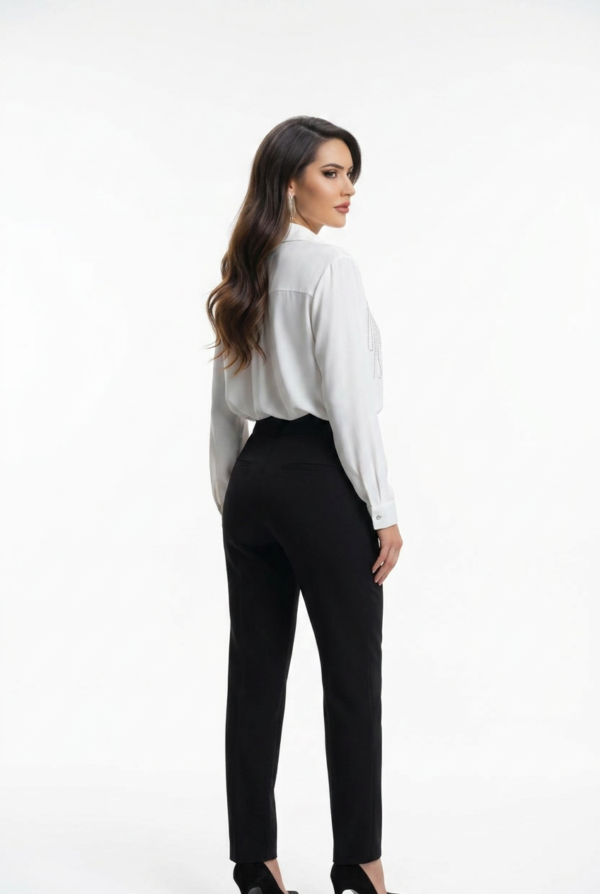 1781732049098-l37d16f Akışkan Saten Dokulu Bluz | Kristal Detaylı Klasik Gömlek