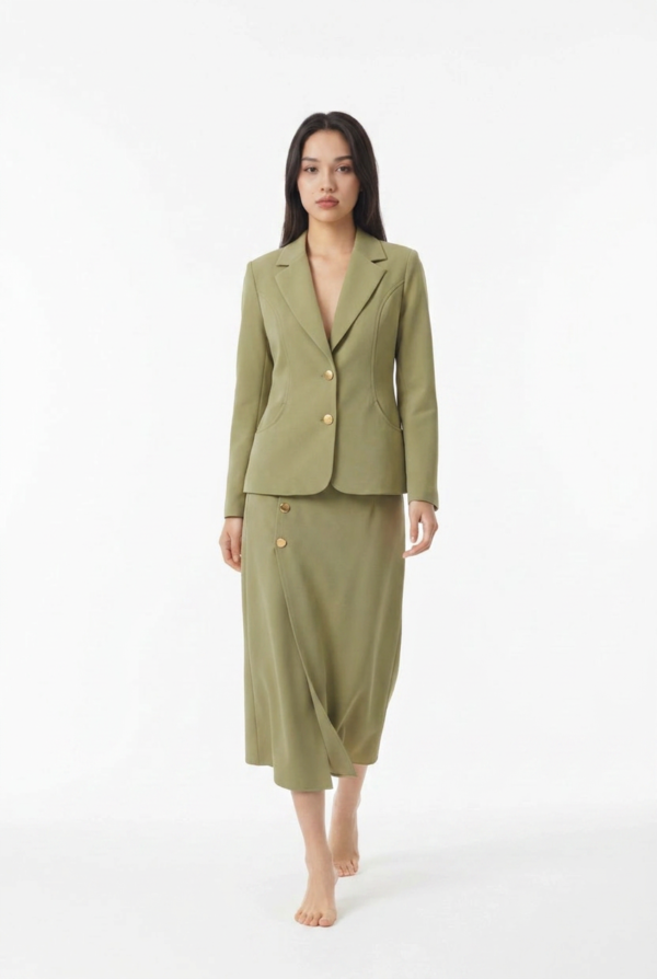 1782046597683-bk0jky6 Çağla Yeşili Blazer Etek Takımı: Dokulu Kumaş, Modern Kesim